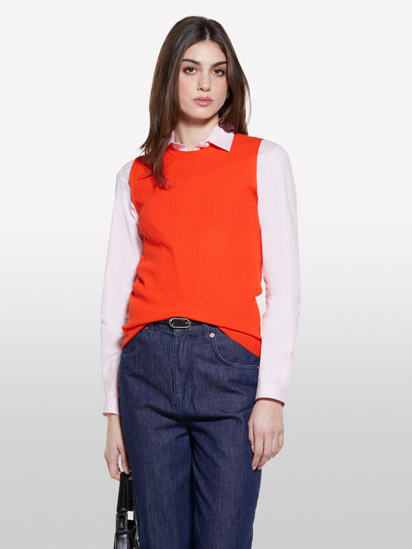 Top in maglia arancione - top da donna | Sisley