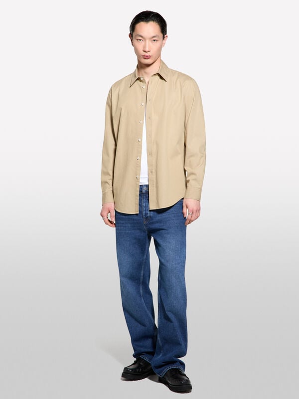 Camicia beige regular fit Camicia beige regular fit - camicie regular da uomo | Sisley