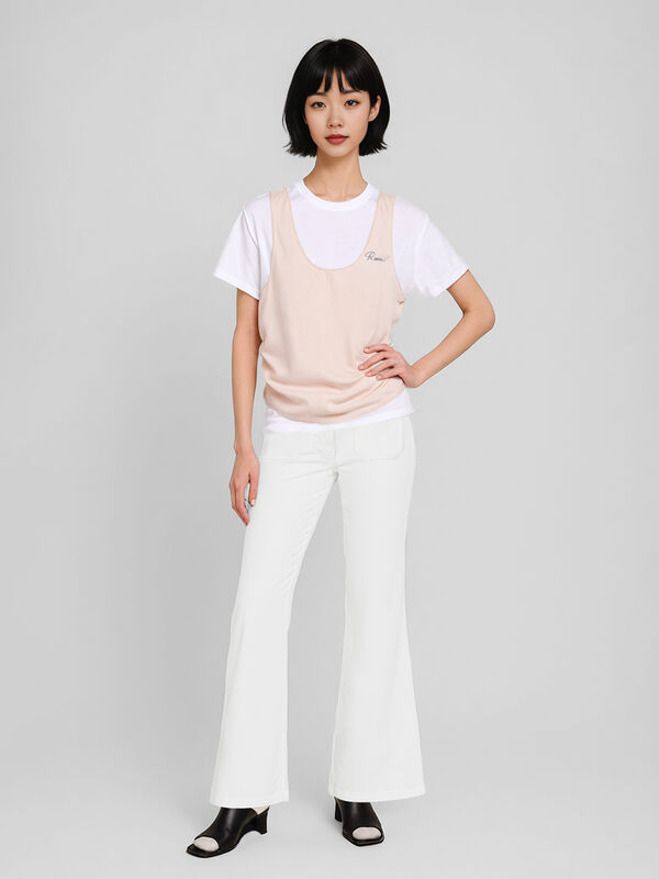 T-shirt bianca con canotta - sisley k donna | Sisley K