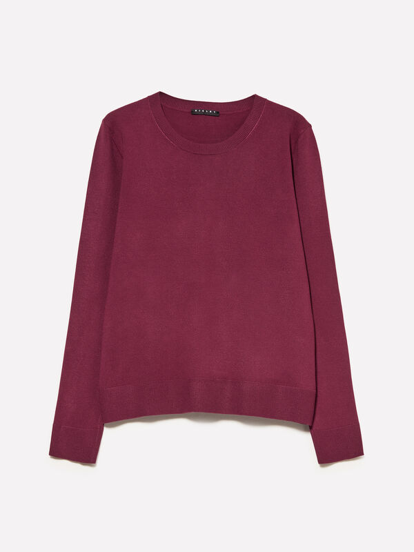 Maglia girocollo bordeaux - maglie girocollo da donna | Sisley