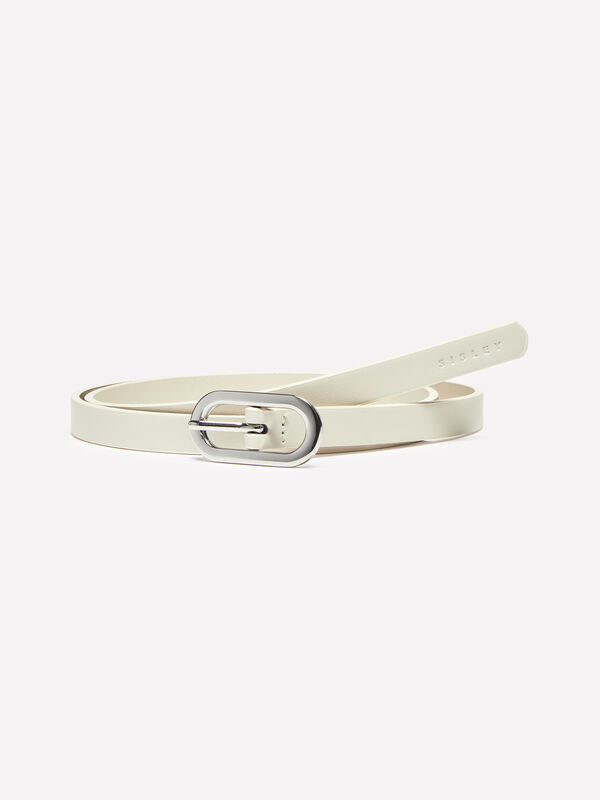 Cintura sottile bianco panna - cinture da donna | Sisley