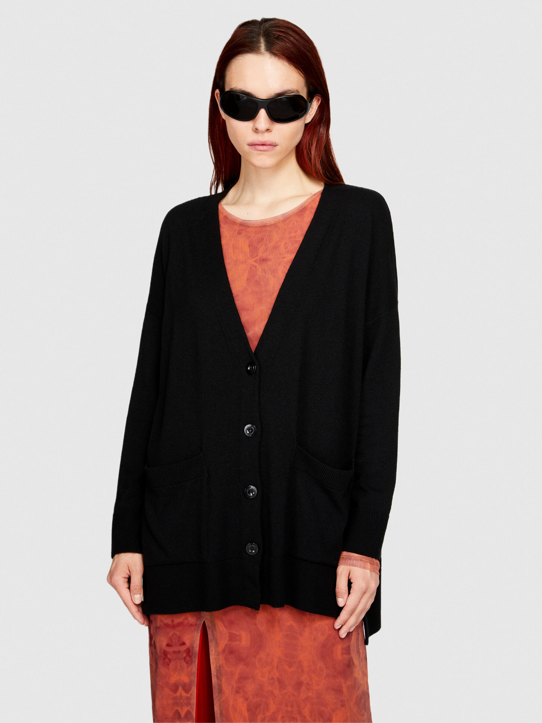 Cardigan boy fit Nero Donna Sisley