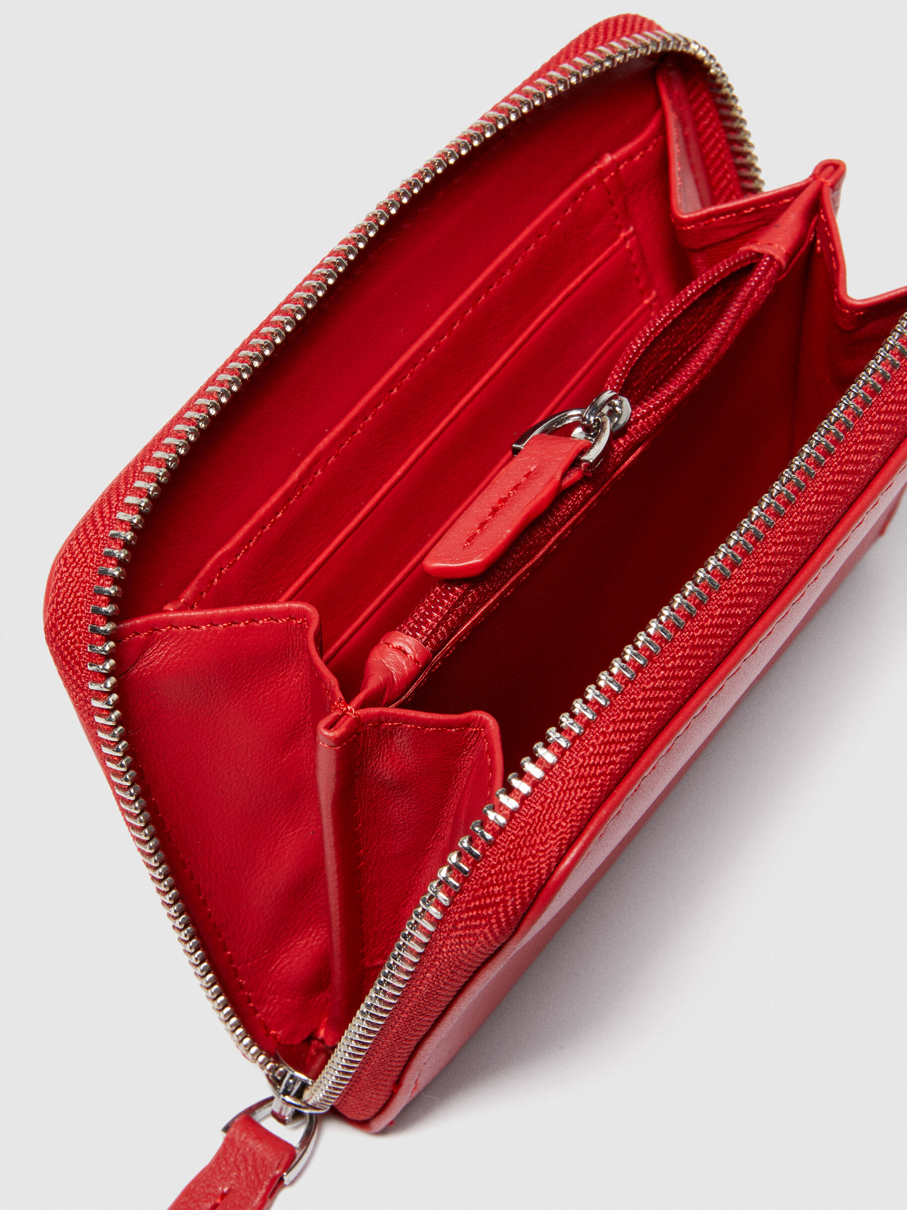Portafoglio in pelle Rosso Donna Sisley