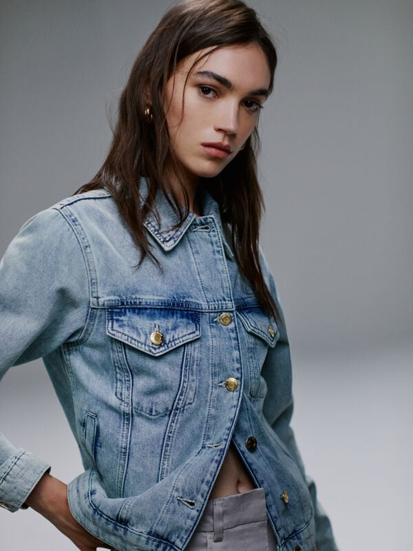 Giubbotto di jeans chiaro  - giacche e giubbotti da donna | Sisley