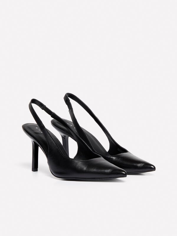 Slingback nere in pelle Slingback nere in pelle - scarpe con tacco donna | Sisley