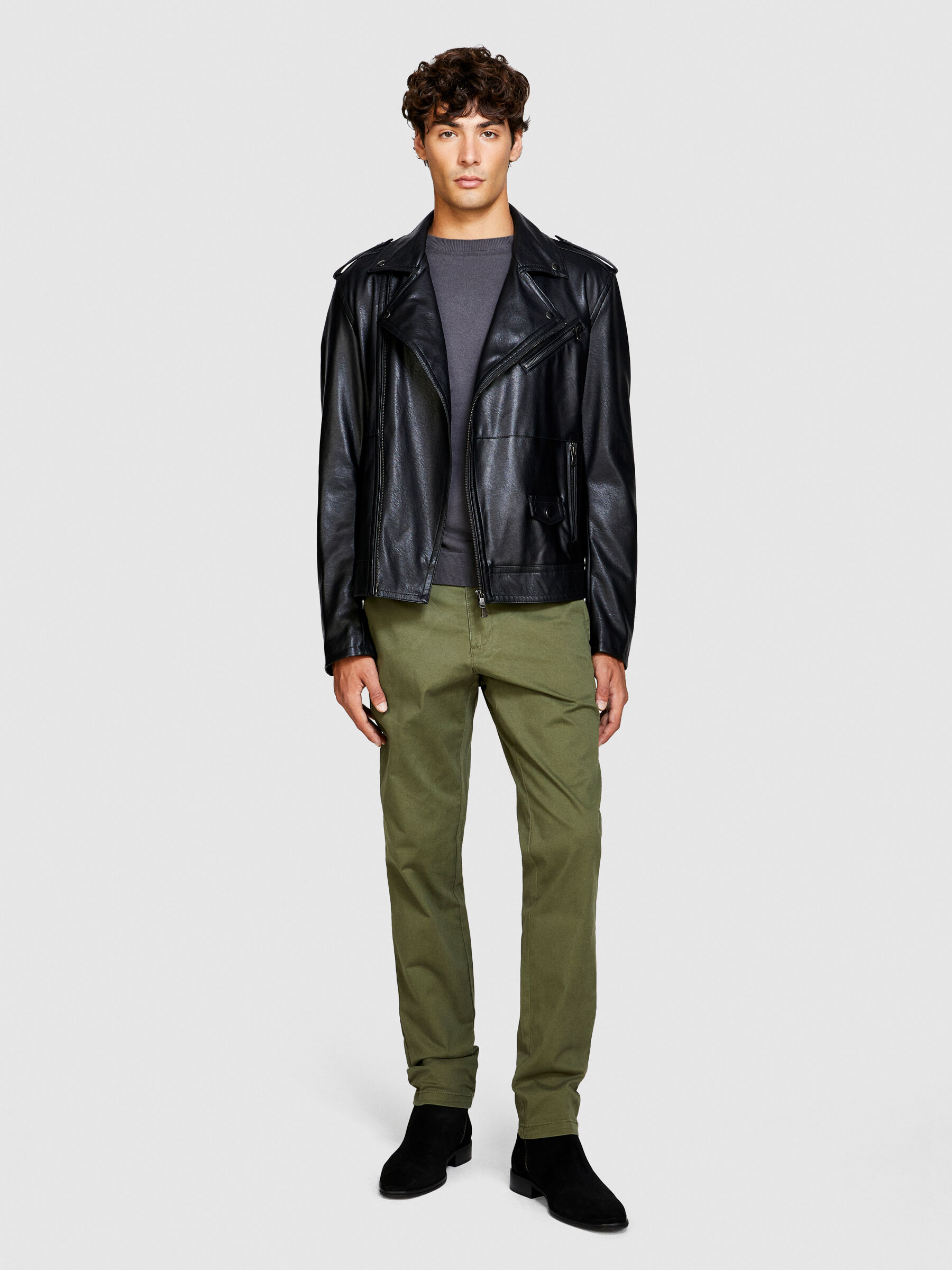 Pantaloni slim fit Verde Militare Uomo Sisley