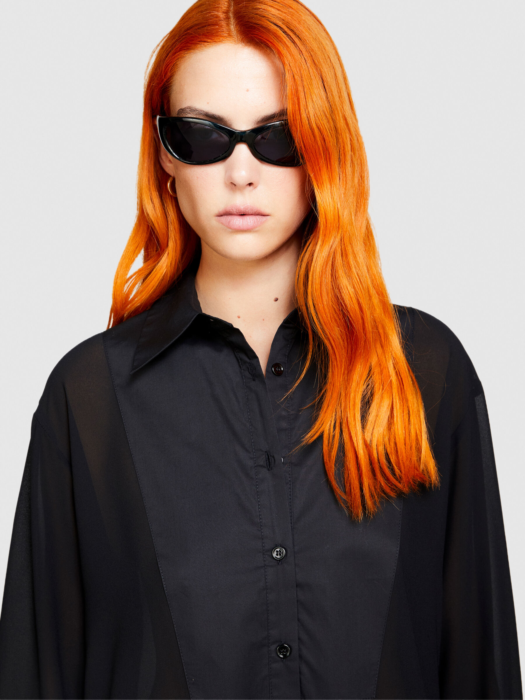 Camicia chiffon nera shop