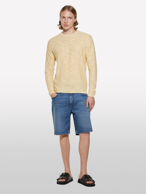 Maglia mélange gialla Maglia mélange gialla - maglie girocollo da uomo | Sisley