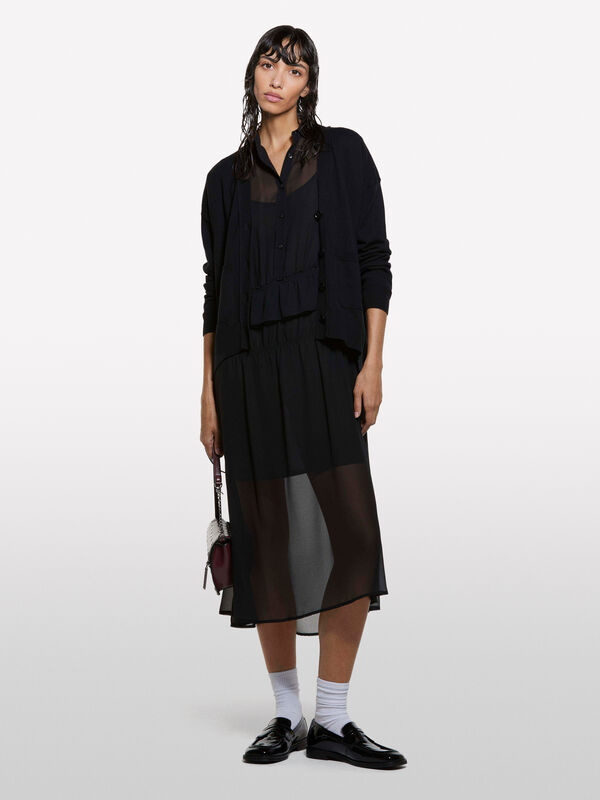 Cardigan nero over fit - cardigan da donna | Sisley