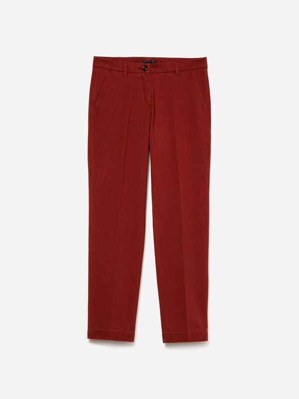 Pantaloni chino rosso mattone a sigaretta - pantaloni chino da donna | Sisley
