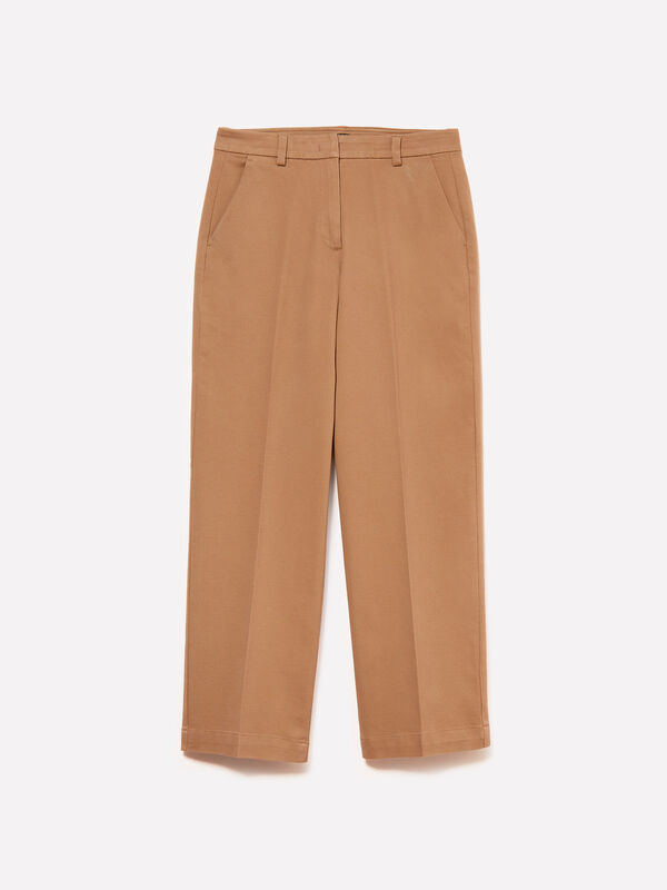 Pantaloni marrone scuro a vita alta - pantaloni regular da donna | Sisley