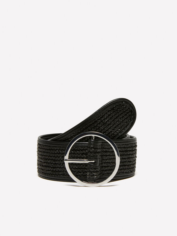 Cintura nera effetto paglia - cinture da donna | Sisley