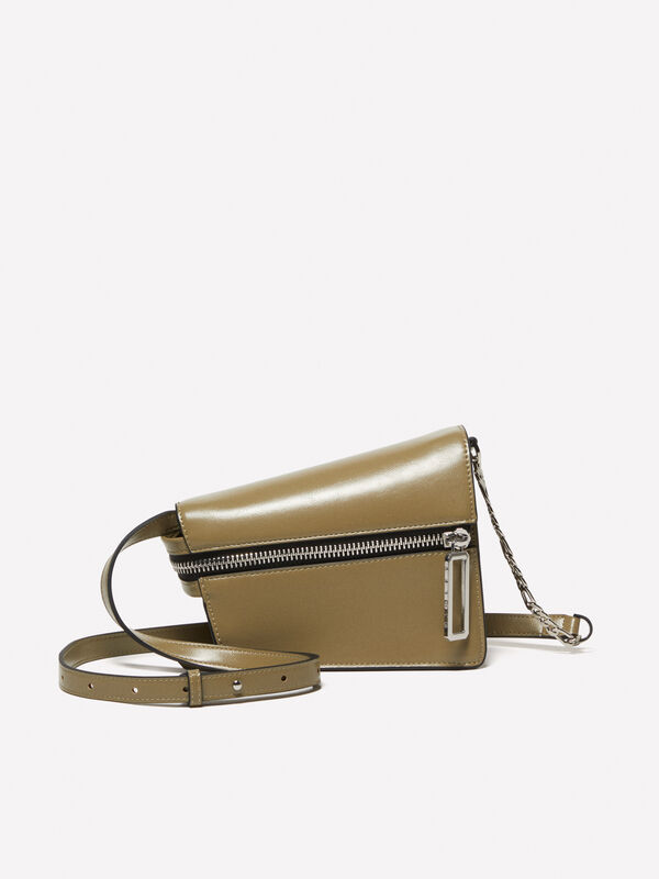 Borsa asimmetrica piccola verde oliva - borse a tracolla e a spalla da donna | Sisley