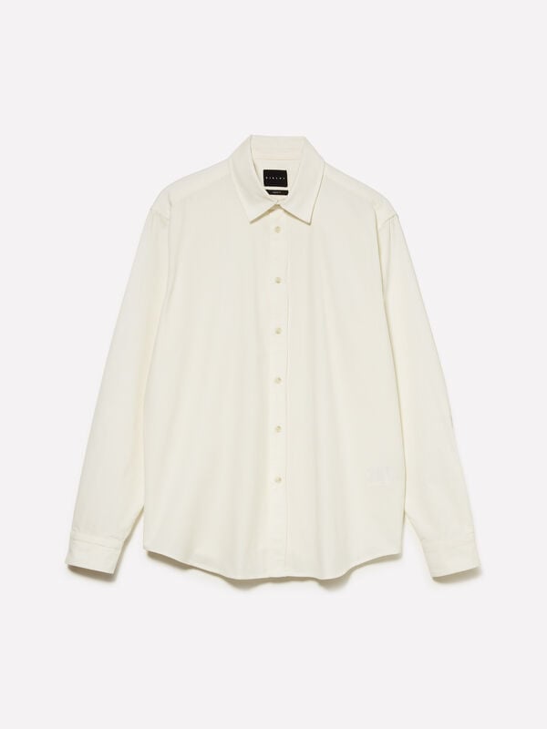 Camicia bianca in velluto a costine Camicia bianca in velluto a costine - camicie regular da uomo | Sisley