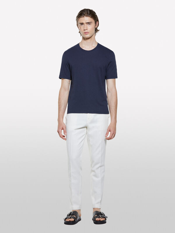 Pantaloni slim comfort fit bianco panna - pantaloni slim da uomo | Sisley