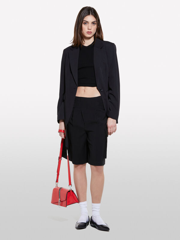 Bermuda neri con tasconi - pantaloni shorts da donna | Sisley