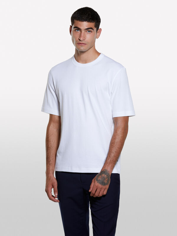 T-shirt regular fit bianca - t-shirt a manica corta da uomo | Sisley
