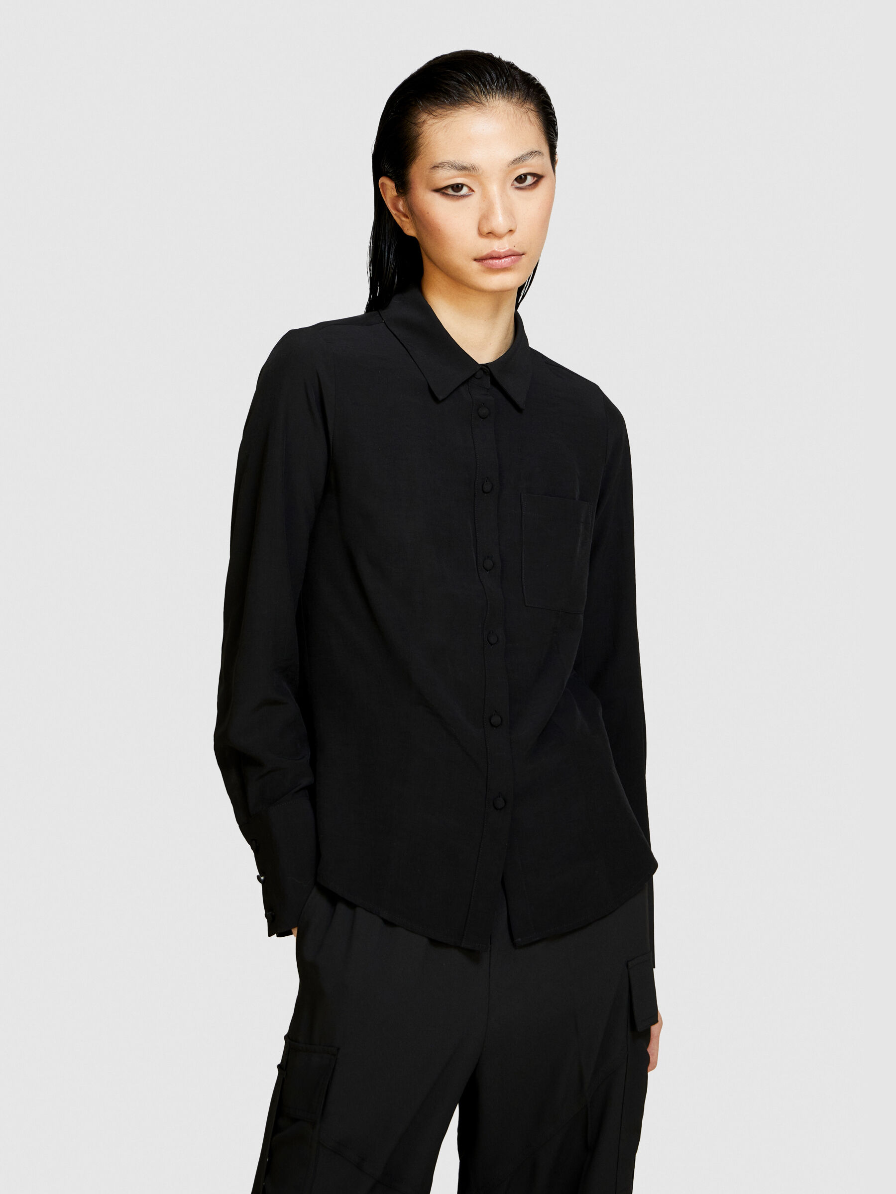Camicia combinata Nero Donna Sisley