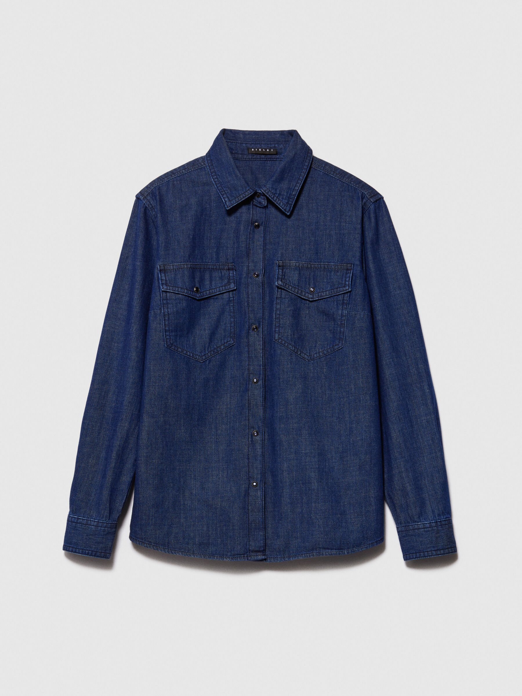 Camicia di jeans comfort fit Blu Scuro Sisley