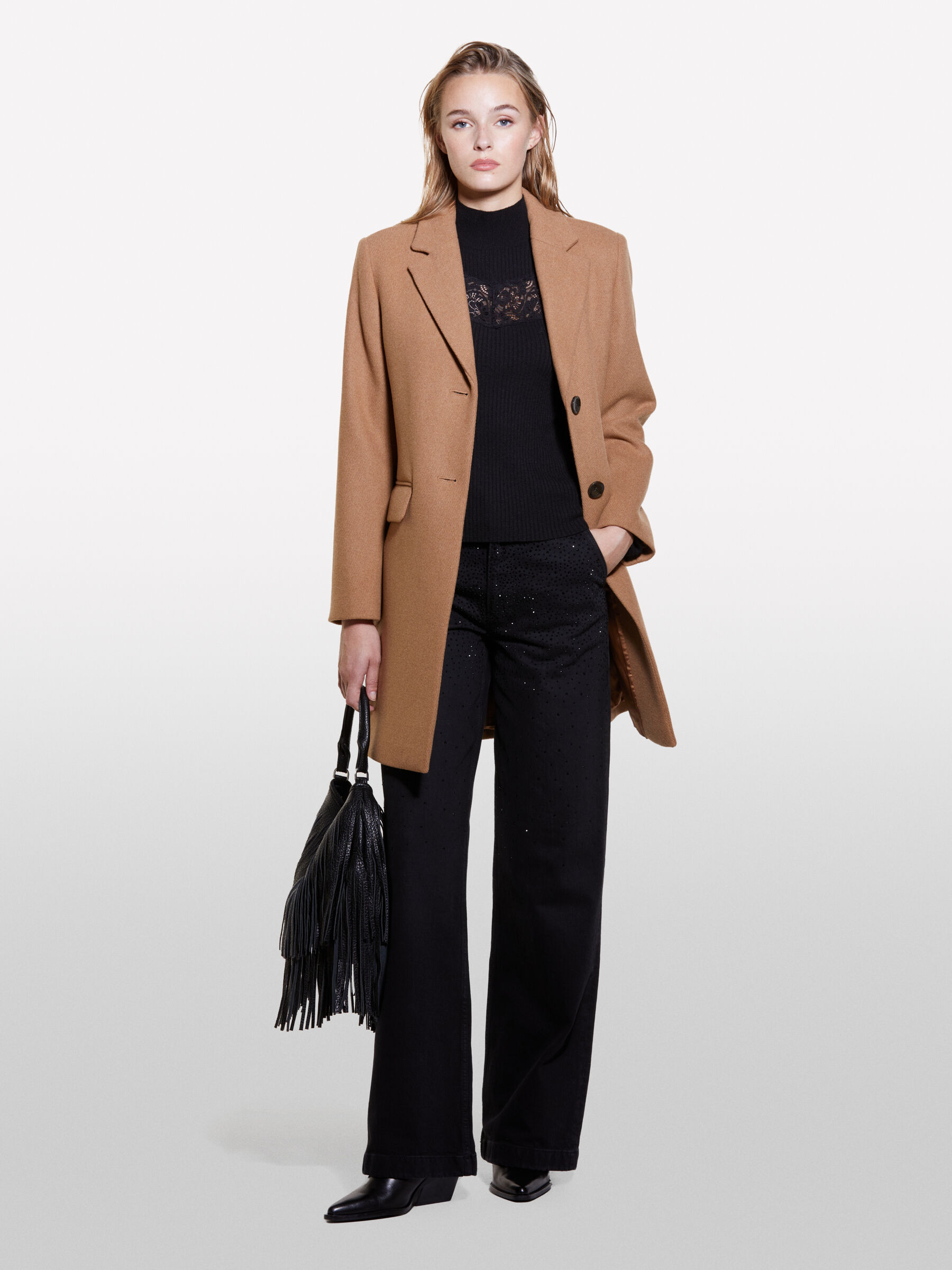 Cappotto monopetto cammello Cammello Sisley