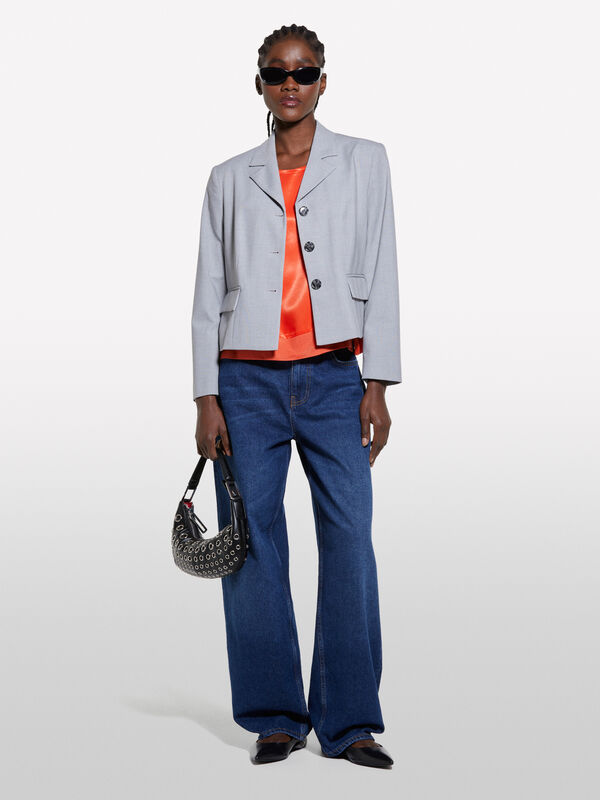 Blusa in raso arancione - bluse da donna | Sisley