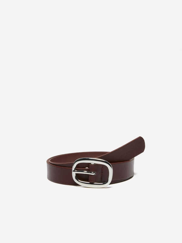 Cintura bordeaux con fibbia ovale - cinture da donna | Sisley