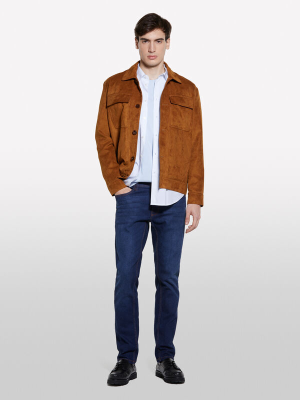 Camicia slim fit stampata bianca - camicie slim fit da uomo | Sisley