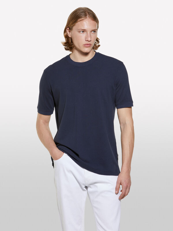 T-shirt blu scuro a maniche corte - t-shirt a manica corta da uomo | Sisley