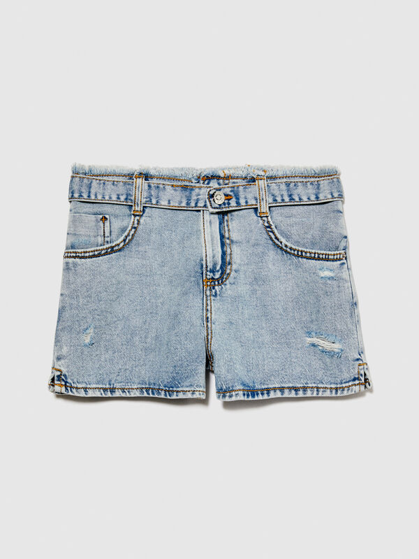 Shorts di jeans con cintura - shorts da bambina | Sisley Young