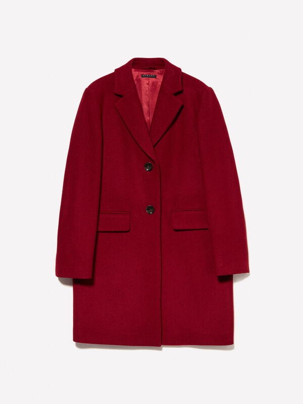Cappotto monopetto bordeaux - cappotti da donna | Sisley