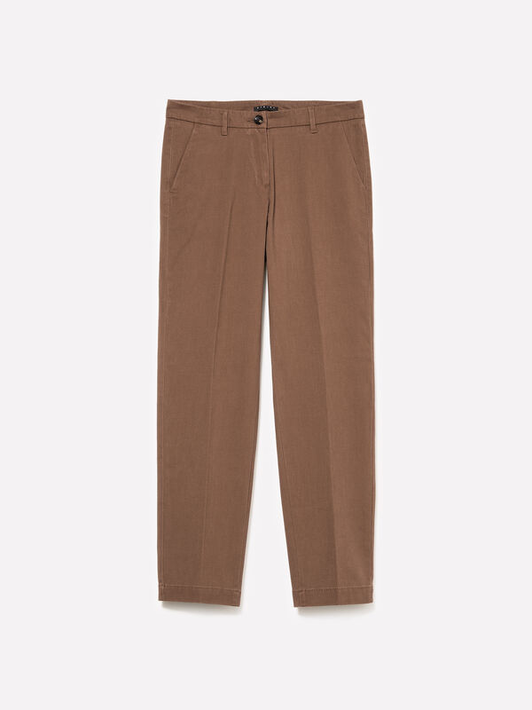 Pantaloni chino marroni a sigaretta - pantaloni chino da donna | Sisley