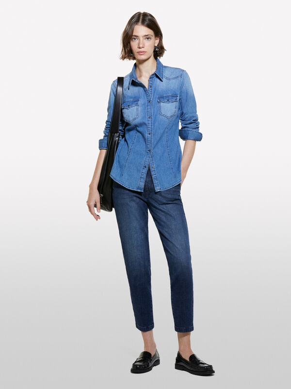 Jeans Ankara blu scuro slim fit - jeans slim fit da donna | Sisley