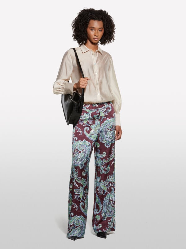 Pantaloni relaxed fit fantasia paisley - pantaloni palazzo da donna | Sisley