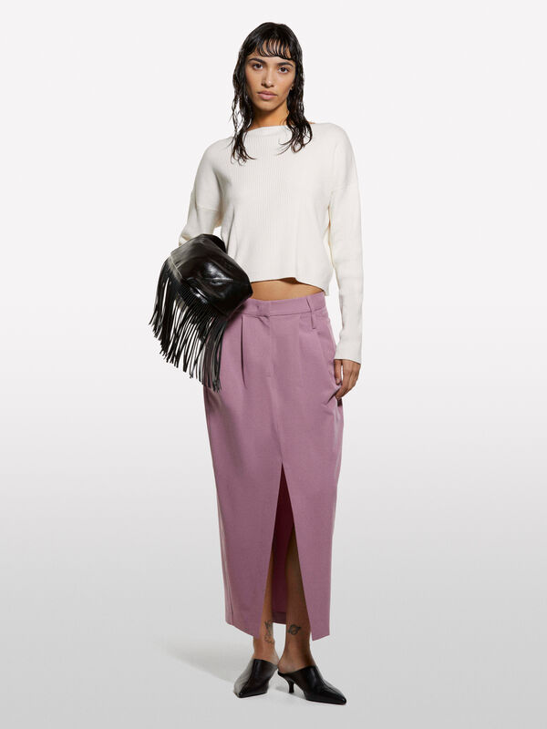 Maglia bianco panna con scollo a barca - maglie scollo a barchetta da donna | Sisley