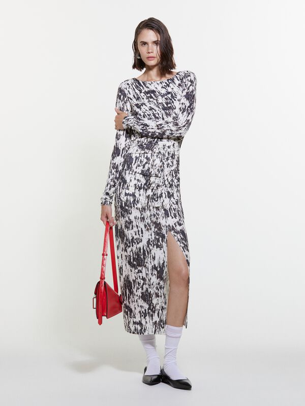 Vestito aderente con spacco - vestiti midi da donna | Sisley