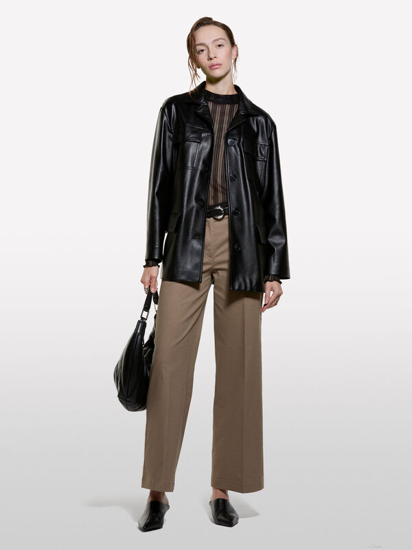 Pantaloni wide fit marroni - pantaloni palazzo da donna | Sisley