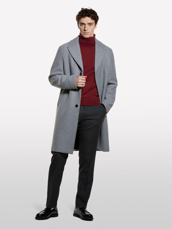 Maglia rosso granato con collo alto - maglie collo alto da uomo | Sisley