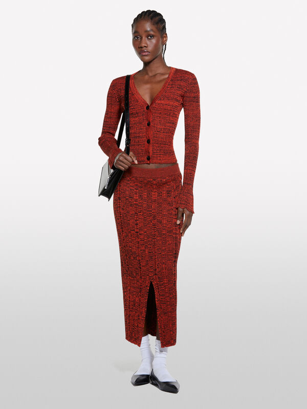 Cardigan rosso in maglia Cardigan rosso in maglia - cardigan da donna | Sisley