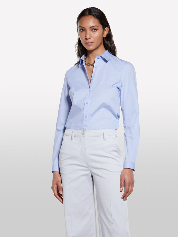 Camicia azzurra slim fit - camicie da donna | Sisley