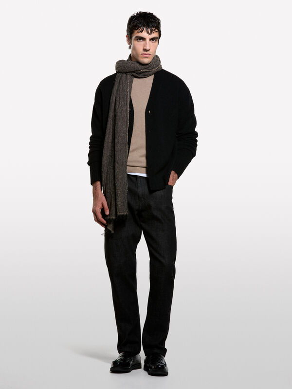 Maglia girocollo regular fit beige scuro - maglie girocollo da uomo | Sisley