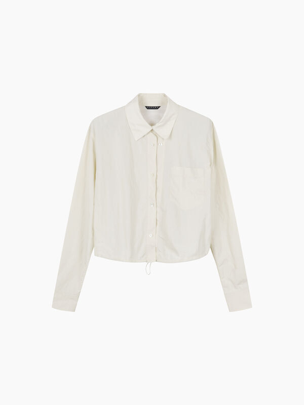 Camicia cropped crema con coulisse - sisley k camicie | Sisley K