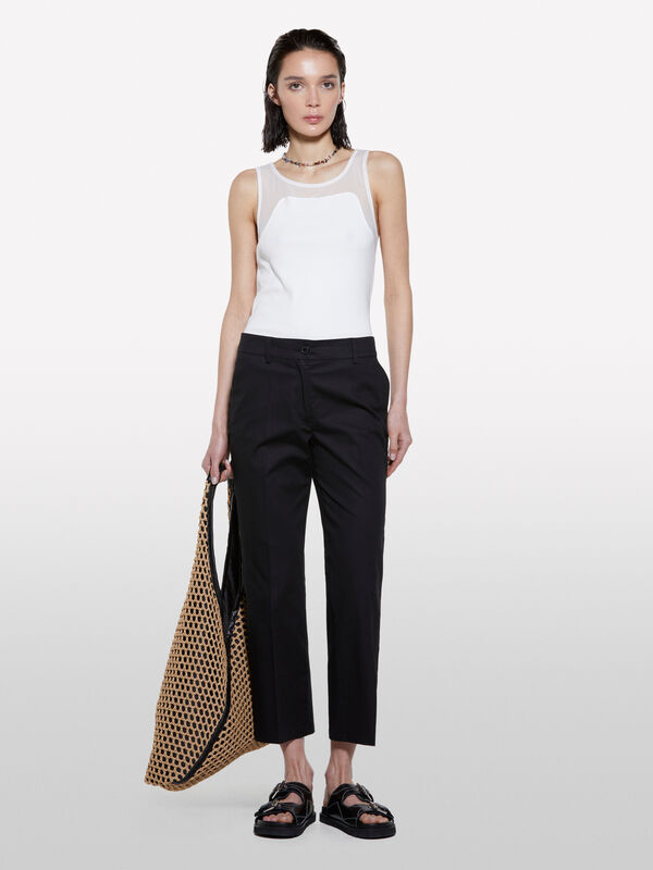 Pantaloni neri flare fit - pantaloni flare da donna | Sisley
