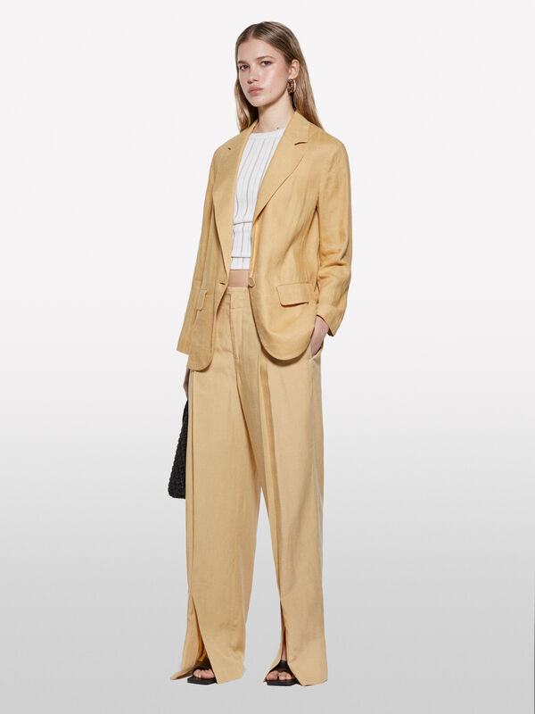 Blazer senape 100% lino - blazer da donna | Sisley