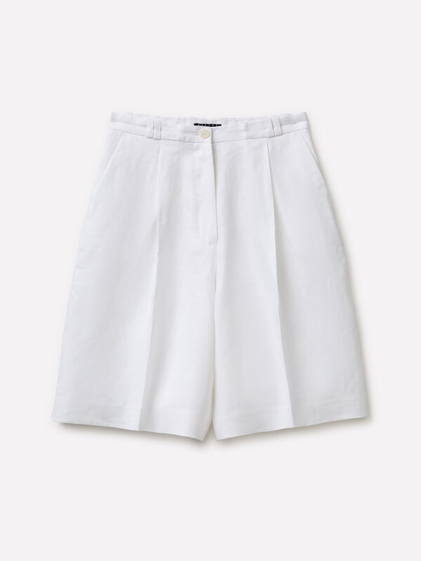 Bermuda in puro lino - pantaloni shorts da donna | Sisley