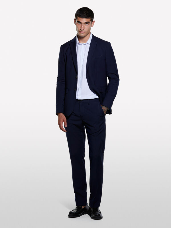 Pantaloni sartoriali blu scuro - pantaloni slim da uomo | Sisley