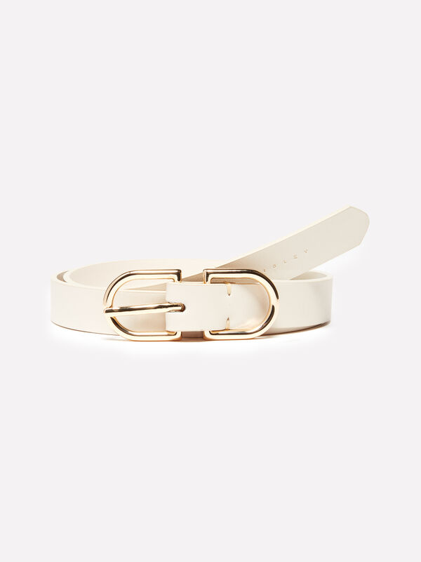 Cintura bianco panna con fibbia gold - cinture da donna | Sisley