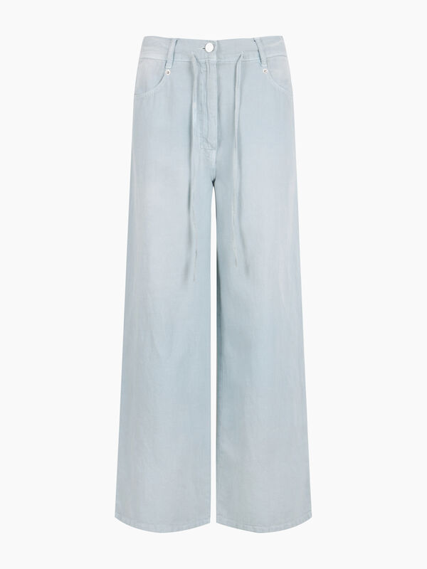 Pantaloni wide leg in denim color azzurri - Palazzo | Sisley K