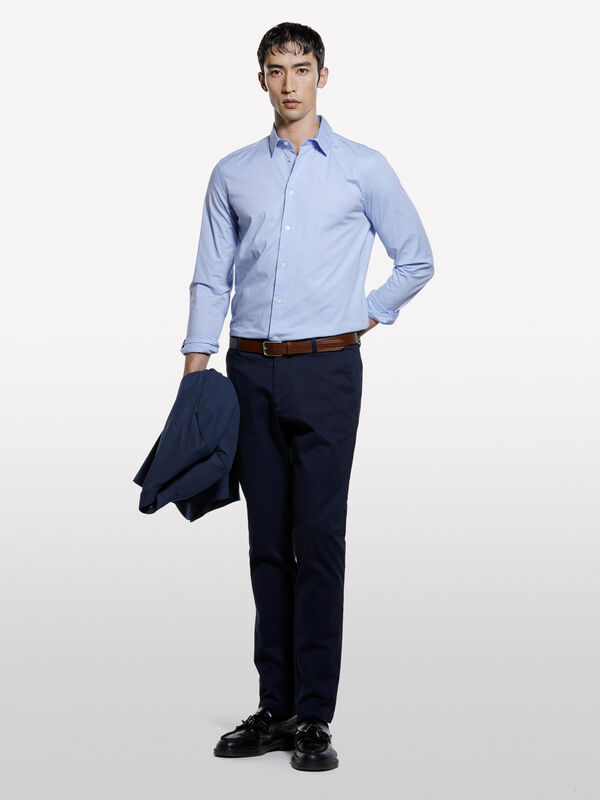 Camicia slim fit azzurra - camicie slim fit da uomo | Sisley