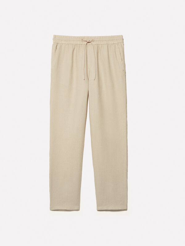 Joggers sabbia 100% lino Joggers sabbia 100% lino - pantaloni joggers da uomo | Sisley