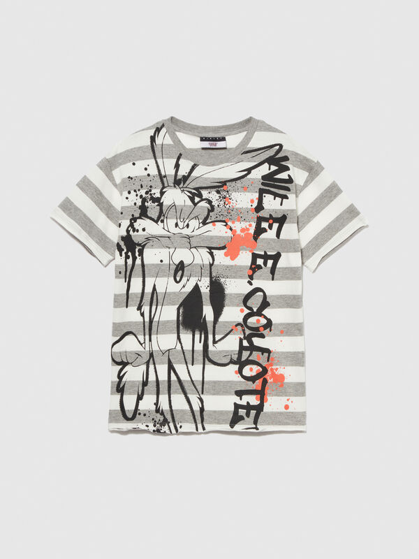 T-shirt a righe con stampa ©Looney Tunes - t-shirt manica corta da bambino | Sisley Young